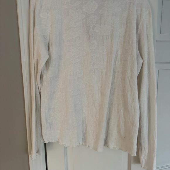 Nic & Zoe Ivory Collared Shirt  Size Medium - Picture 5 of 7